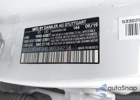 2020 Mercedes-Benz A 220 z USA, uszkodzony, nr VIN WDD3G4EB4LW039238